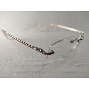 Chanel 2073 c.251 Rimless Eyeglasses Frames Silver Peach Quilted 53[]16 135
